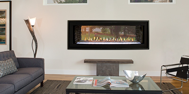 Boul48ST | Boulevard Direct-Vent Linear Fireplace, See-Through 48 | West Penn Billiards