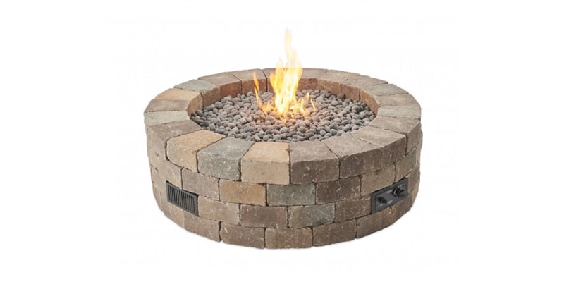 Bronson-Round | Bronson Block Round Gas Fire Pit Kit | West Penn Billiards