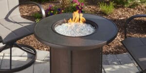 Brown Stonefire Round Gas Fire Pit Table