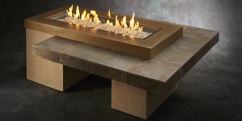 Brown-Uptown | Brown Uptown Linear Gas Fire Pit Table | West Penn Billiards