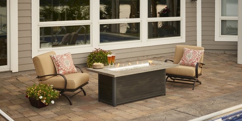 Cedar-Ridge | Cedar Ridge Linear Gas Fire Pit Table | West Penn Billiards