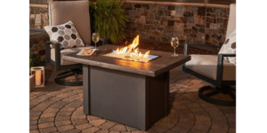img-2 | Driftwood Havenwood Rectangular Gas Fire Pit Table with Grey Base | West Penn Billiards