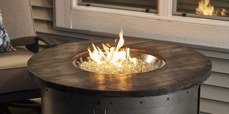 Edison | Edison Round Gas Fire Pit Table | West Penn Billiards