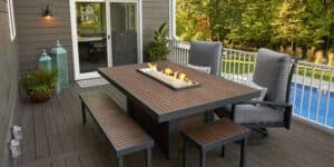 Kenwood Linear Dining Height Gas Fire Pit Table