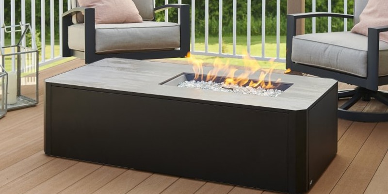 Kinney | Kinney Rectangular Gas Fire Pit Table | West Penn Billiards
