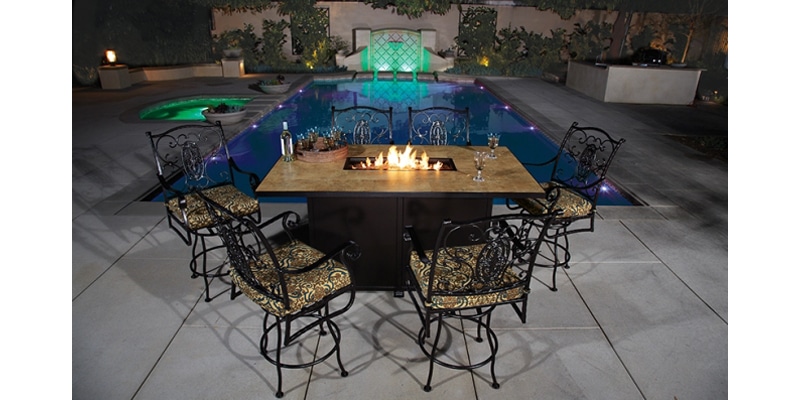 Santorini-dining-fire-pit | Santorini 54″ Dining Fire Pit | West Penn Billiards