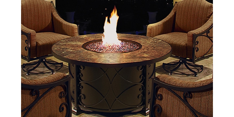 Viento-Round | Viento 54″ Round Chat Height Fire Pit | West Penn Billiards
