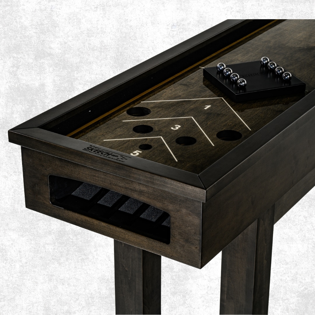 Skeetch in Charcoal Finish Close-up | THE ORIGINAL SKEECH PACKAGE – Charcoal Finish | West Penn Billiards