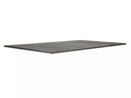 Flat, dark gray wooden plank viewed in perspective